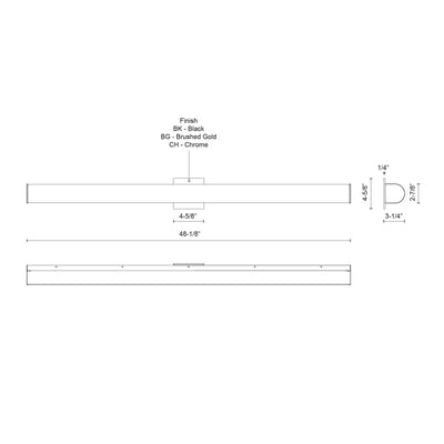 Longitude 48-in Aluminum Vanity Light