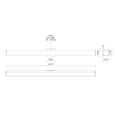Jane 48-in Aluminum Vanity Light
