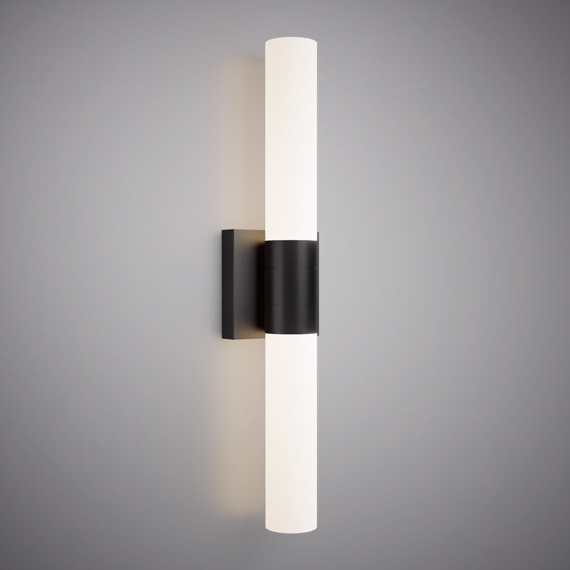 2 Lights Pipe 24-in Wall/Vanity Light Black  Dimmable 120W