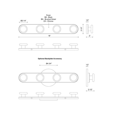 Rezz 16-in Aluminum Vanity Light