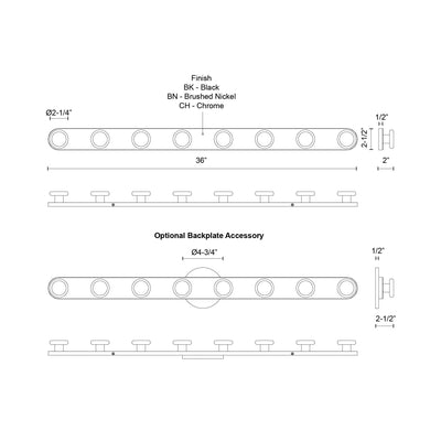 Rezz 36-in Aluminum Vanity Light