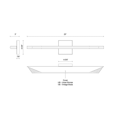 Tachi 25-in Steel Vanity Light
