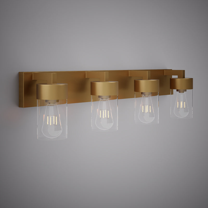 4 Lights Aurora 4-light wall/vanity light Aged Brass  Dimmable 240W