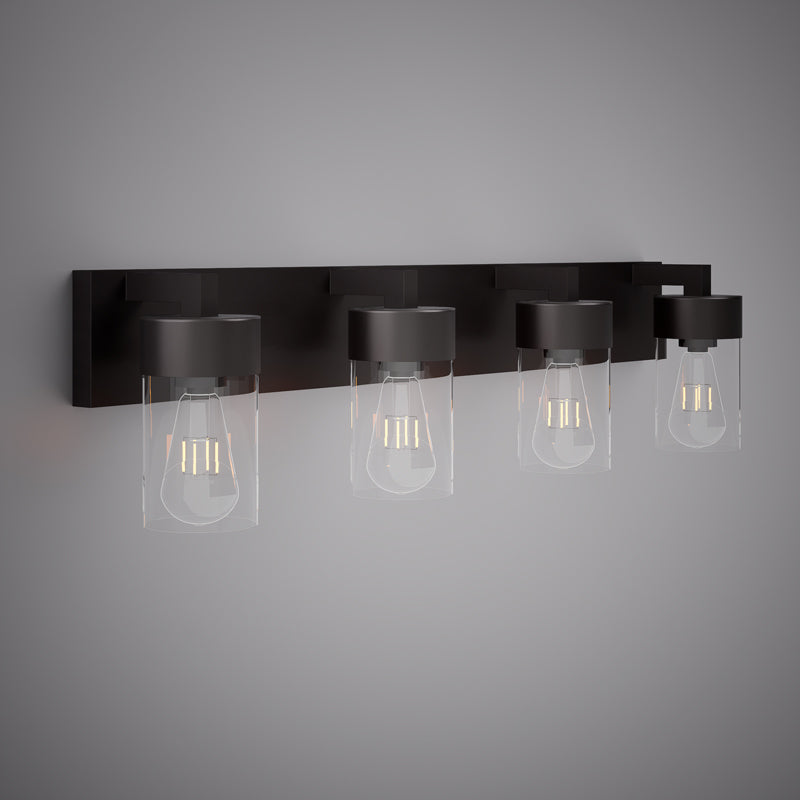 4 Lights Aurora 4-light wall/vanity light Matte Black  Dimmable 240W