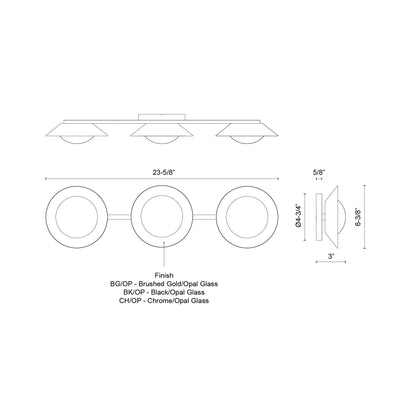 Cleo 23-in Steel Vanity Light