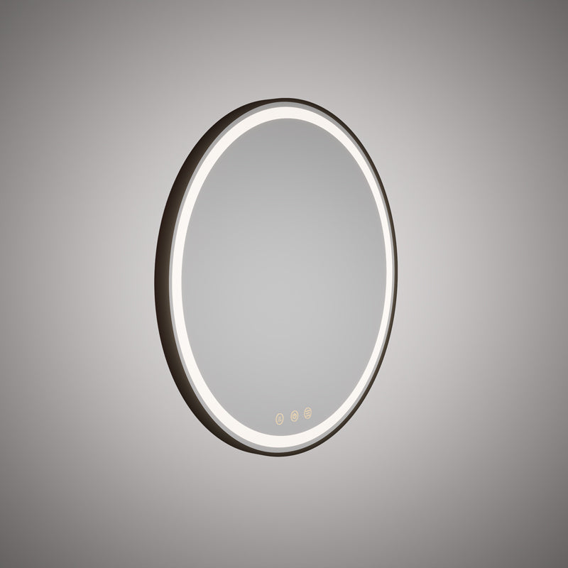 Glow LED Mirror Black  Dimmable 30 Watt Light Source. 12 Watt Heat Pad