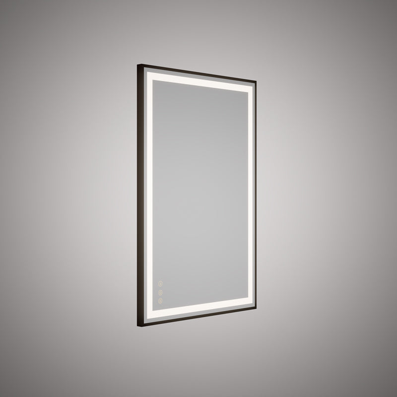 Edge LED Mirror Black  Dimmable 52 Watt Light Source. 39 Watt Heat Pad