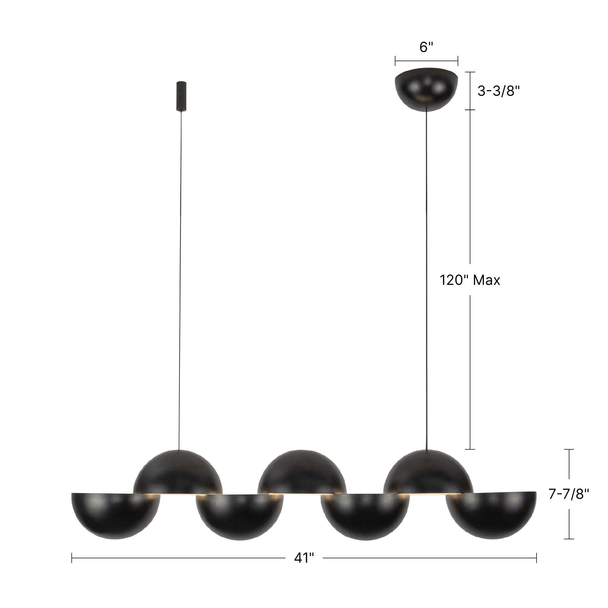Void 41-in Steel Linear Pendant