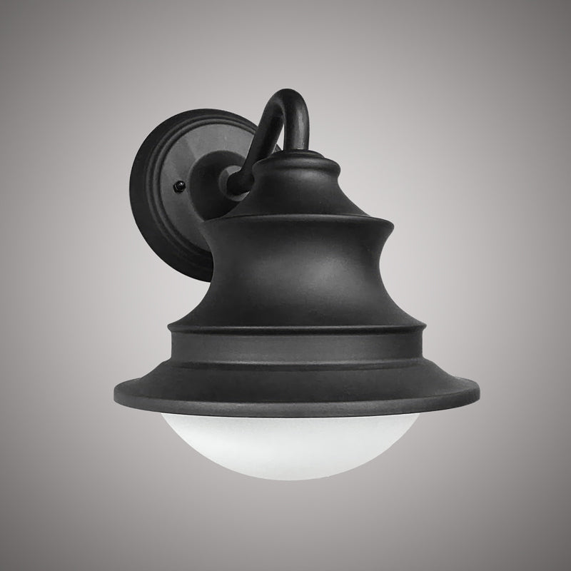 Black Powder Coated LED Exterior Wall Sconce  3CCT Clear Glass