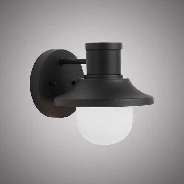 Black powder coated LED exterior wall sconce