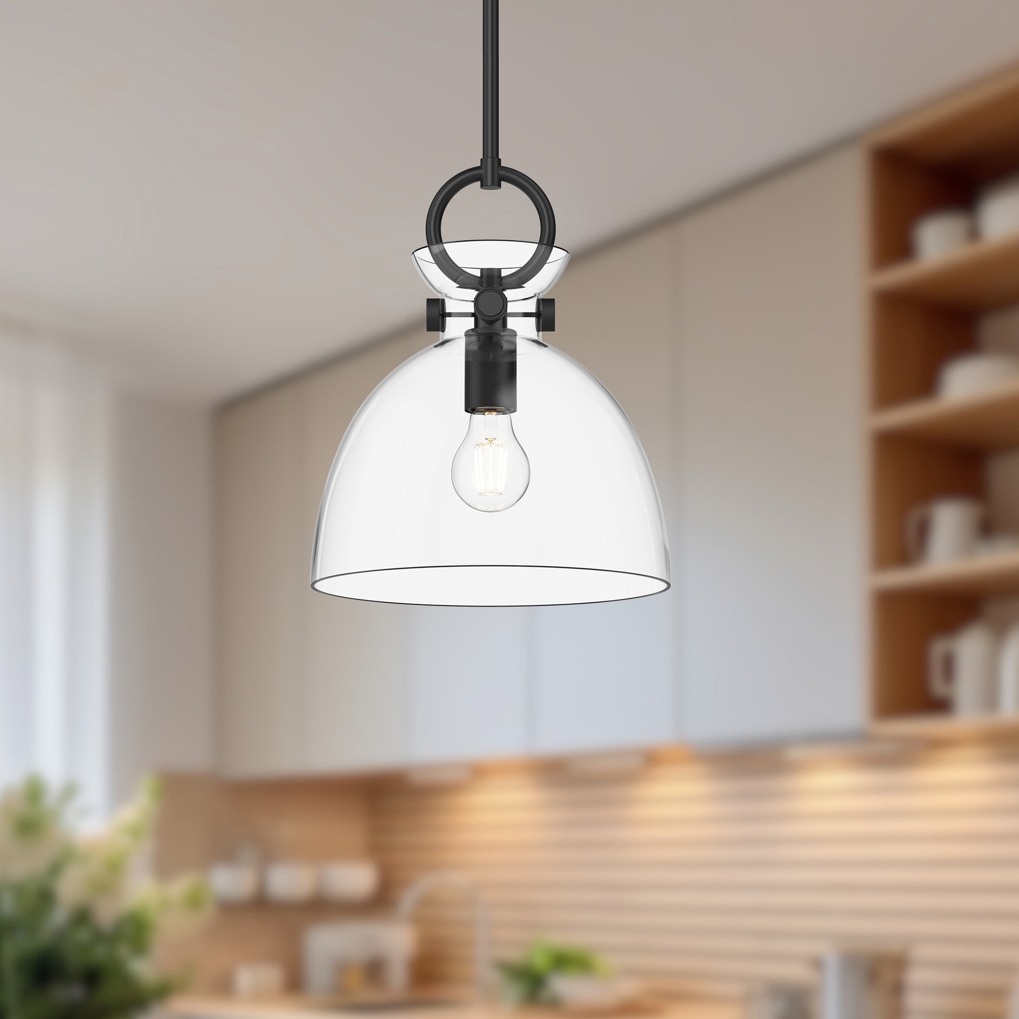 Waldo 11-in 1 Light Clear Glass Socket Pendant