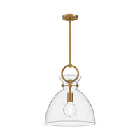 Waldo 14-in 1 Light Clear Glass Socket Pendant