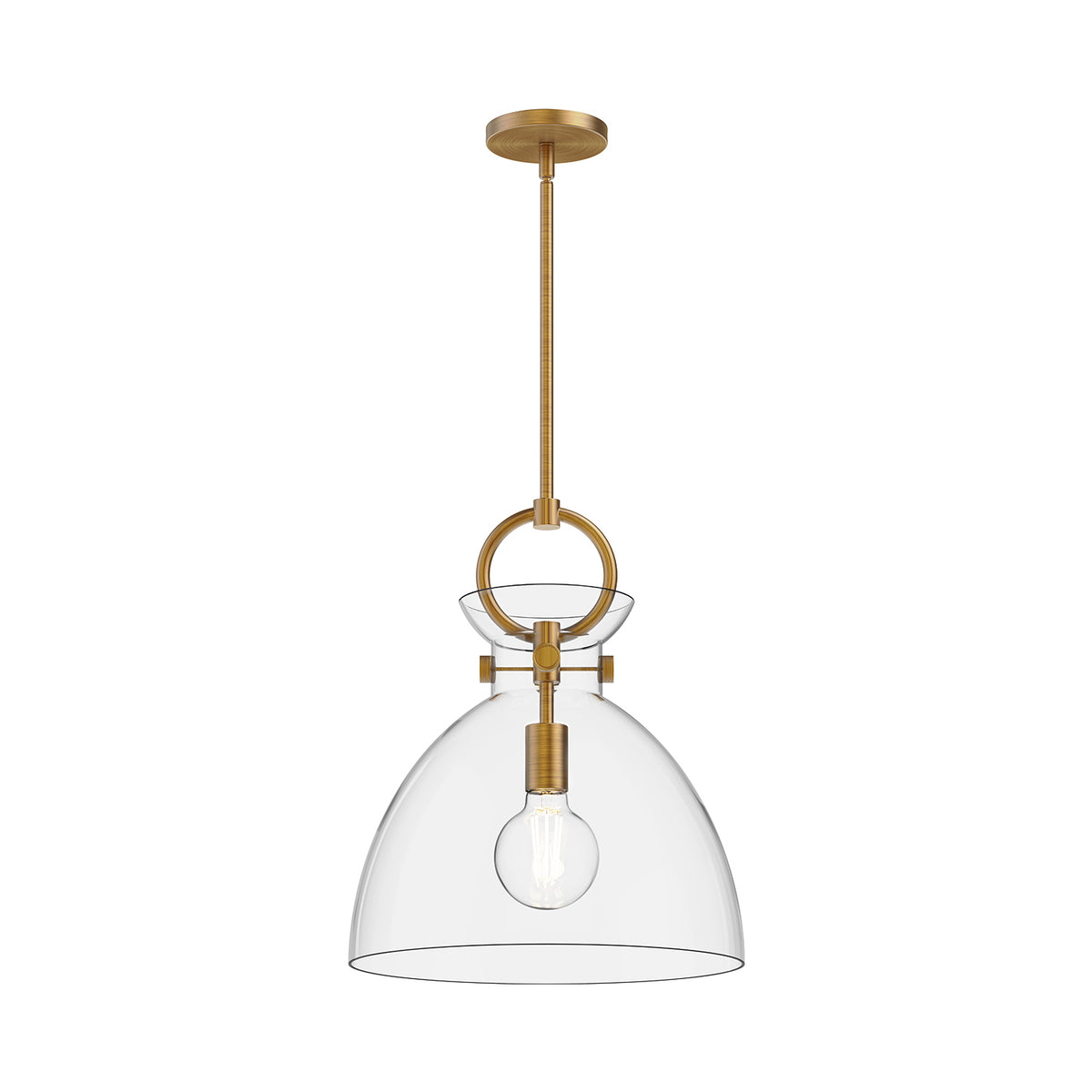 Waldo 14-in 1 Light Clear Glass Socket Pendant