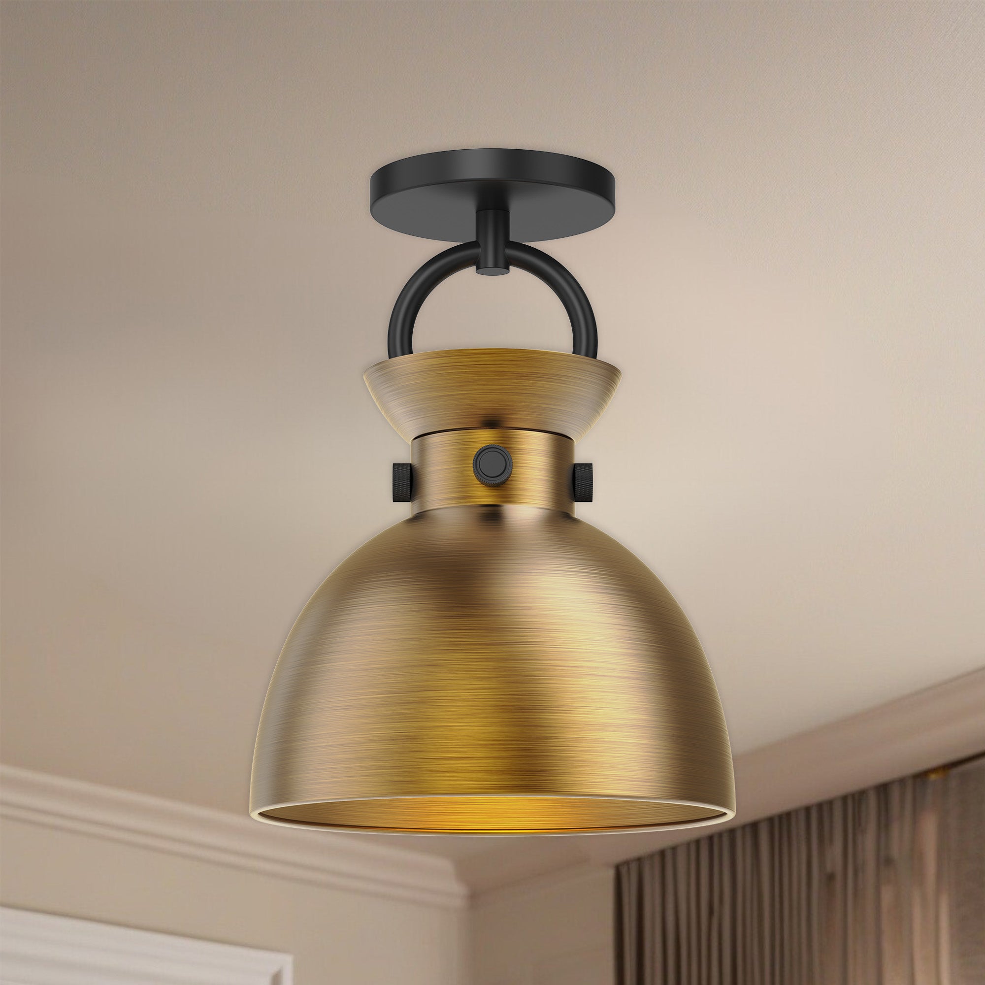 Waldo 9-in Steel Semi-Flush Mount