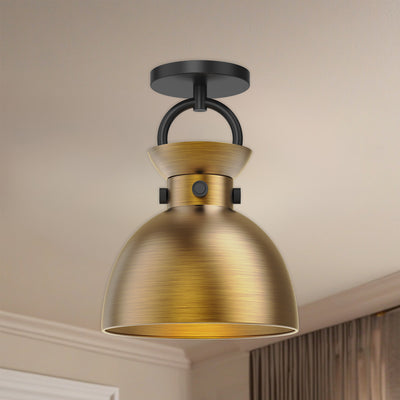 Waldo 9-in Steel Semi-Flush Mount