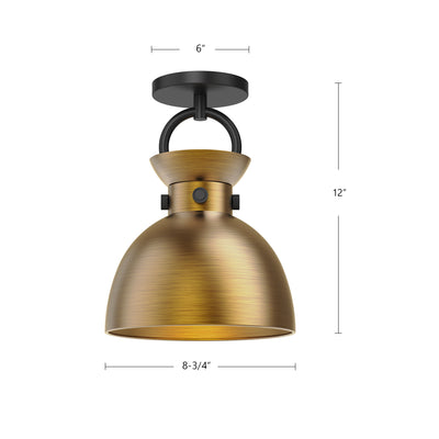 Waldo 9-in Steel Semi-Flush Mount