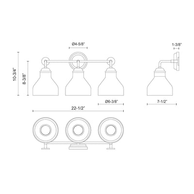 Westlake 22-in Steel Vanity Light