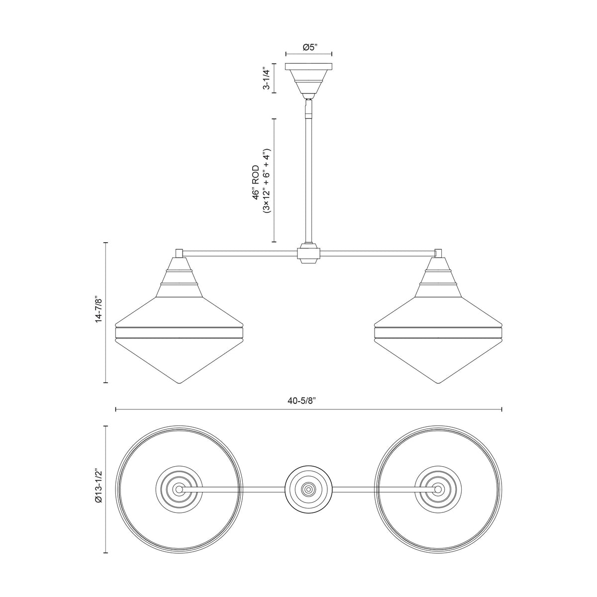 Willard 41-in Steel Linear Pendant
