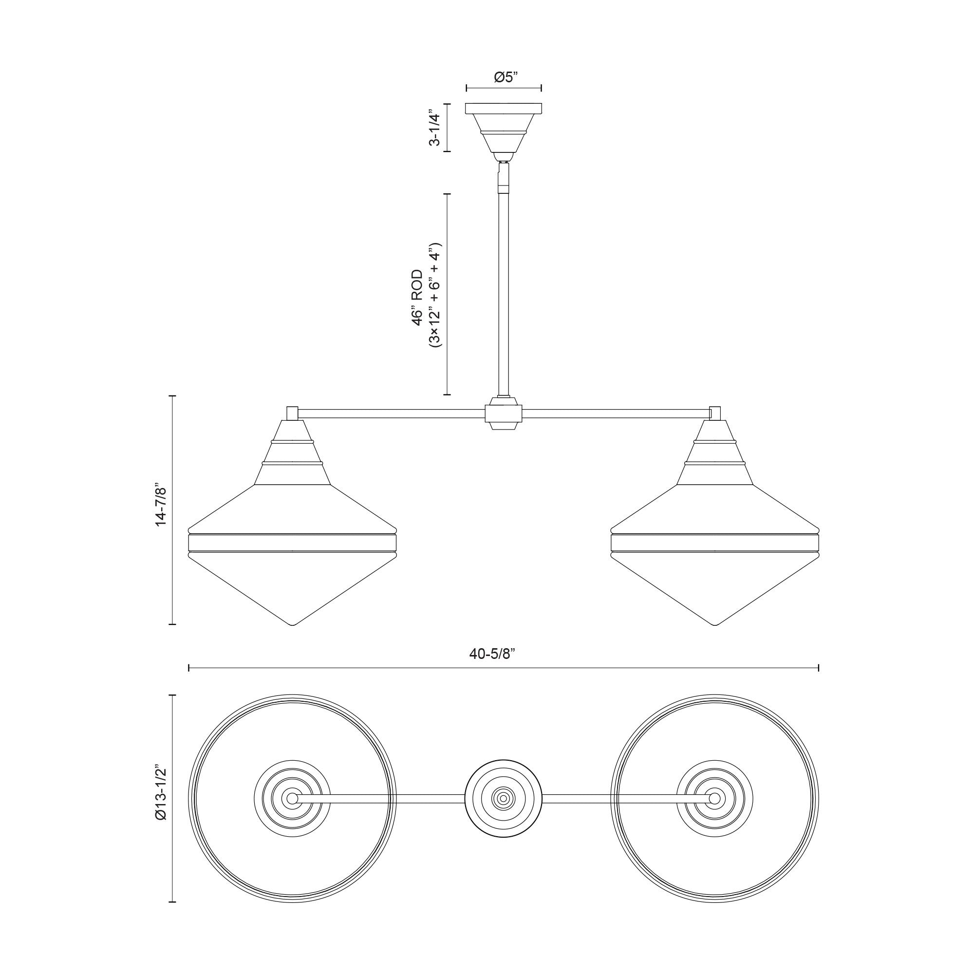 Willard 41-in Steel Linear Pendant
