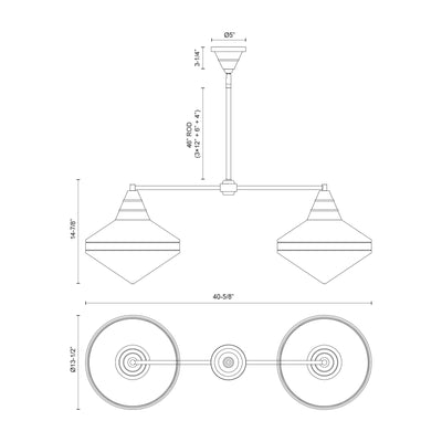 Willard 41-in Steel Linear Pendant