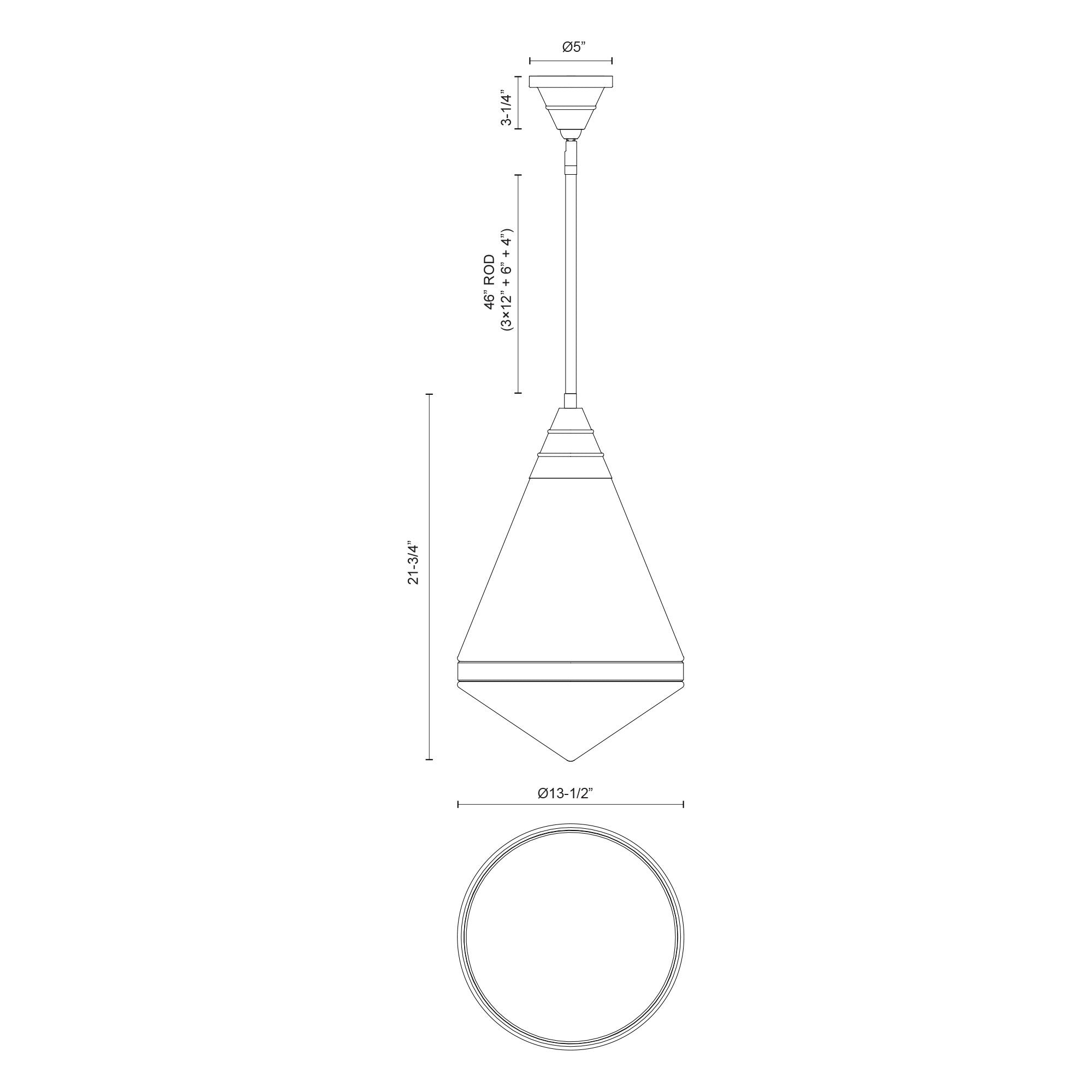 Willard 22-in Steel Pendant
