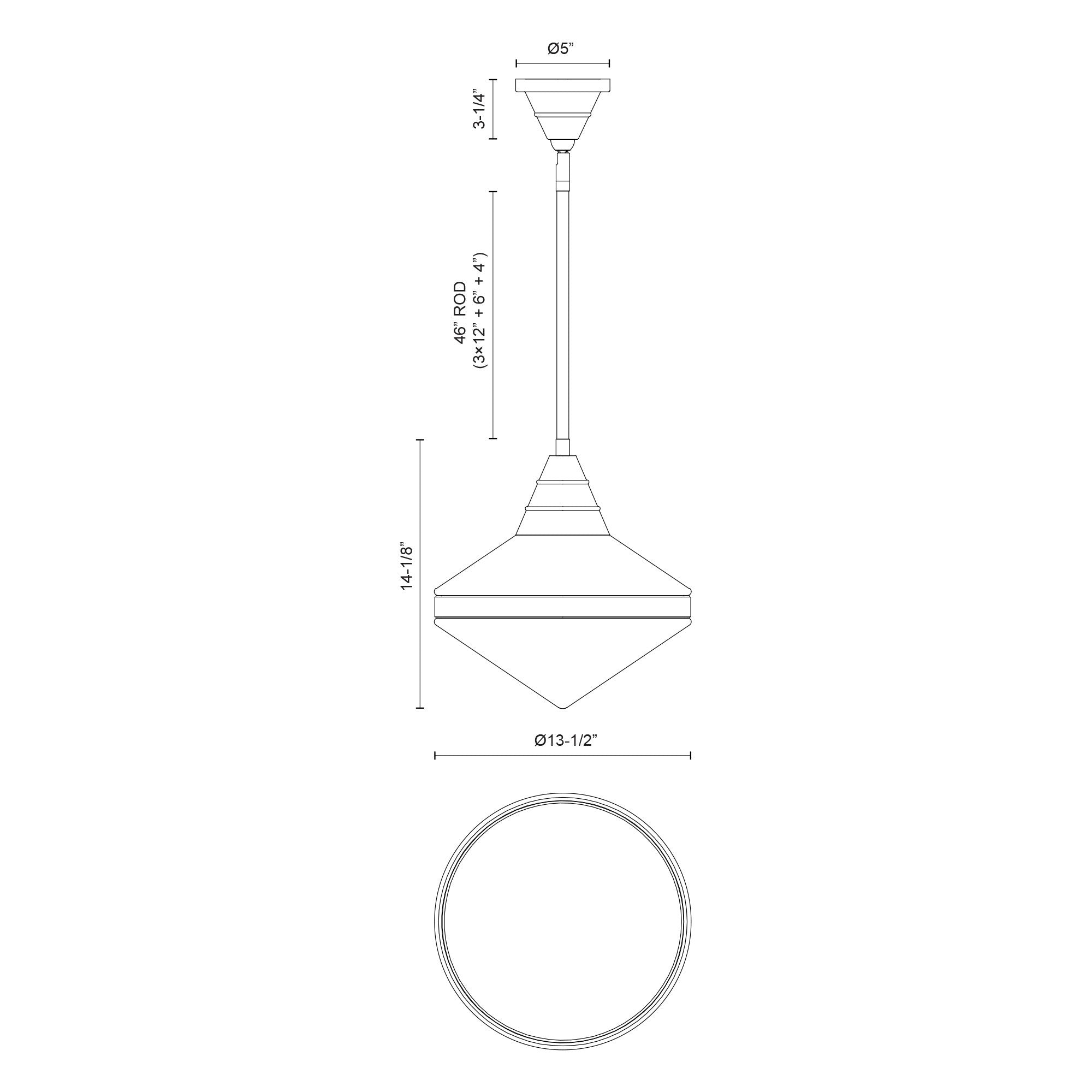Willard 14-in Steel Pendant