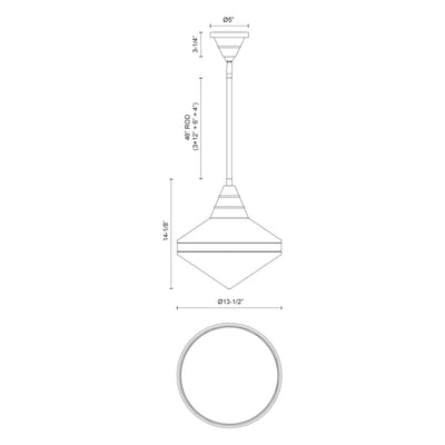 Willard 14-in Steel Pendant