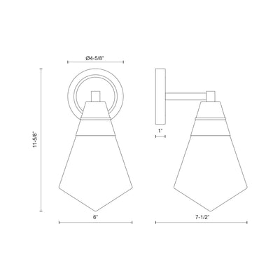 Willard 6-in Steel Vanity Light