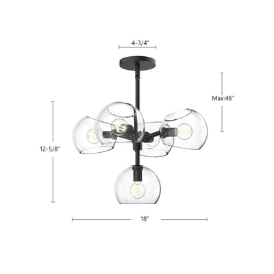 Willow 18-in Steel Chandelier