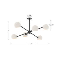 Willow 37-in Steel Chandelier
