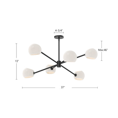 Willow 37-in Steel Chandelier