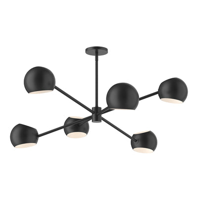Willow 37-in 6 Lights Steel Chandelier