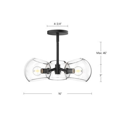 Willow 16-in 3 Lights Socket Pendant