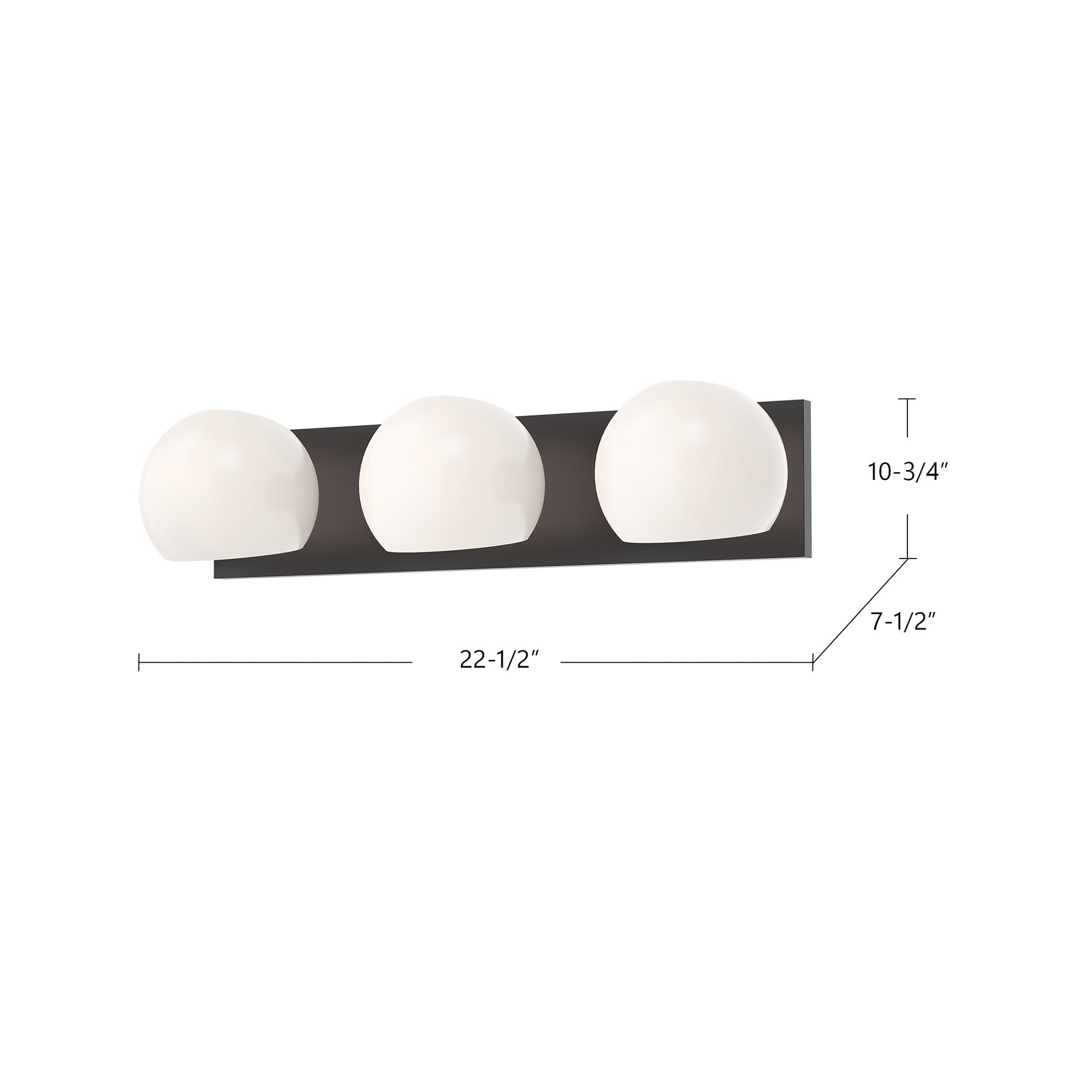 Willow 22-in Steel 3 Lights Vanity Light