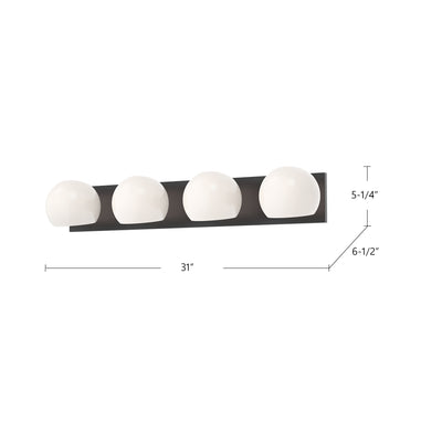 Willow 31-in Steel 4 Lights Vanity Light