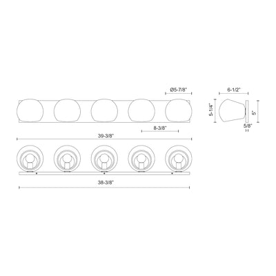 Willow 40-in Steel Vanity Light