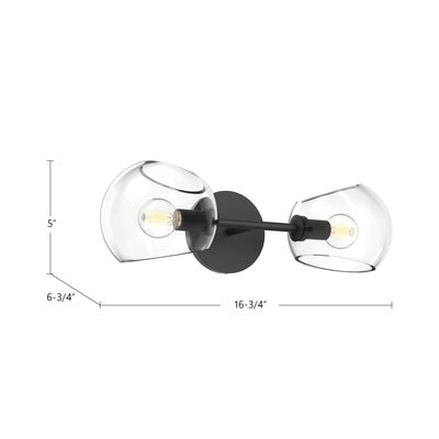Willow 17-in 2 Lights Steel Vanity Light