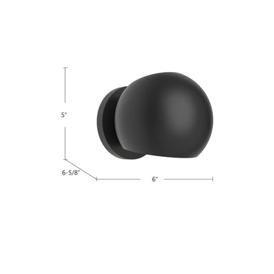 Willow 6-in Matte Black 1 Light Damp-Rated Wall/Vanity Light