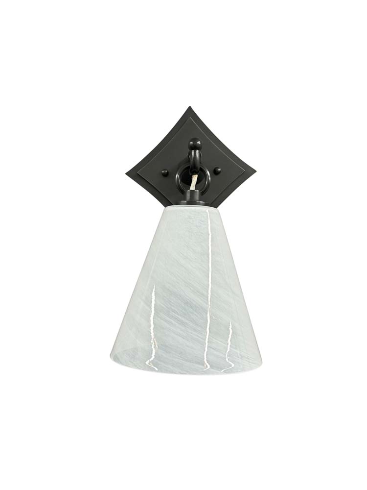 7.5-inch Oil Rubbed Bronze Wall Sconce White Shade