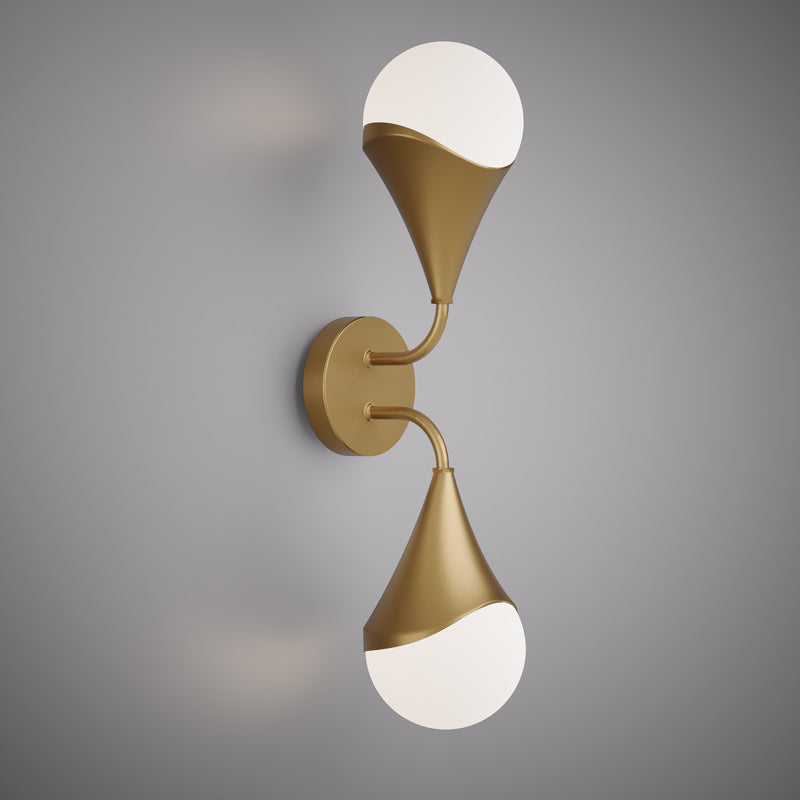 2 Lights Drop 1-light wall/vanity light Aged Brass  Dimmable 100W