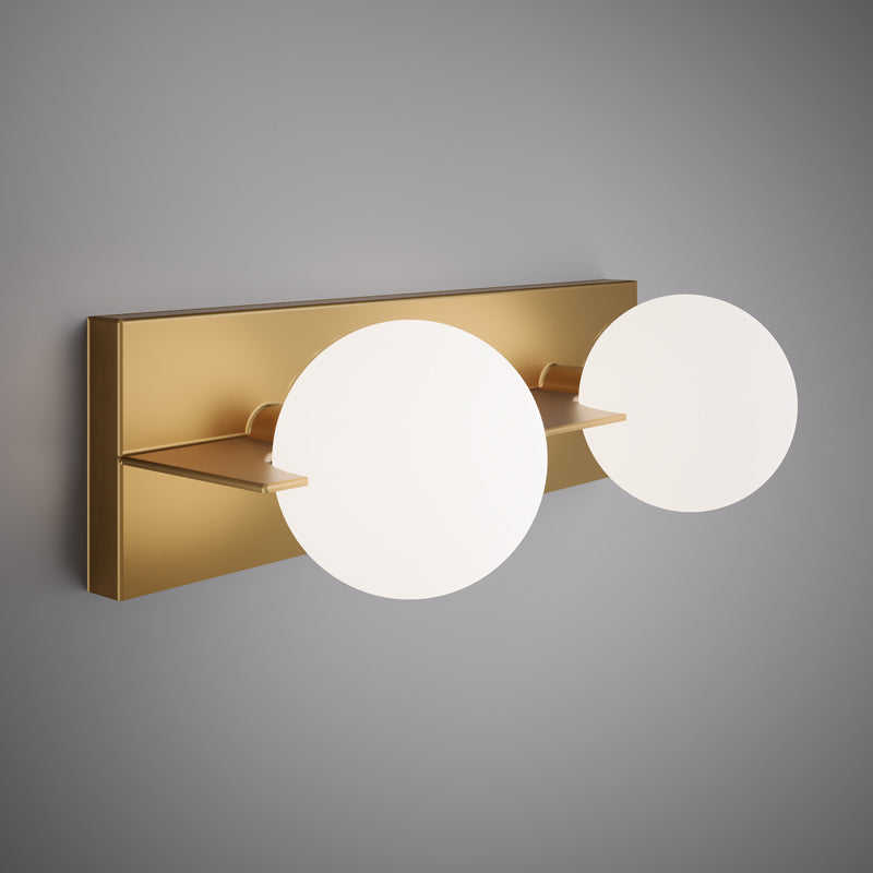 2 Lights Sahara 2-light Wall/Vanity Light Aged Brass  Dimmable 100W