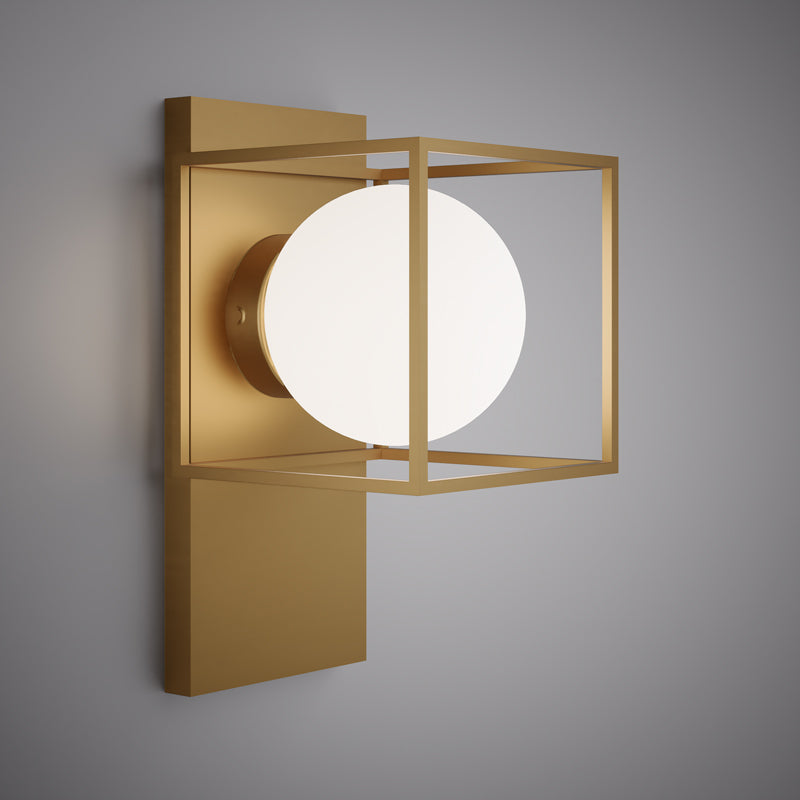 1 Lights Luna 1-light wall Sconce Aged Brass  Dimmable 60W