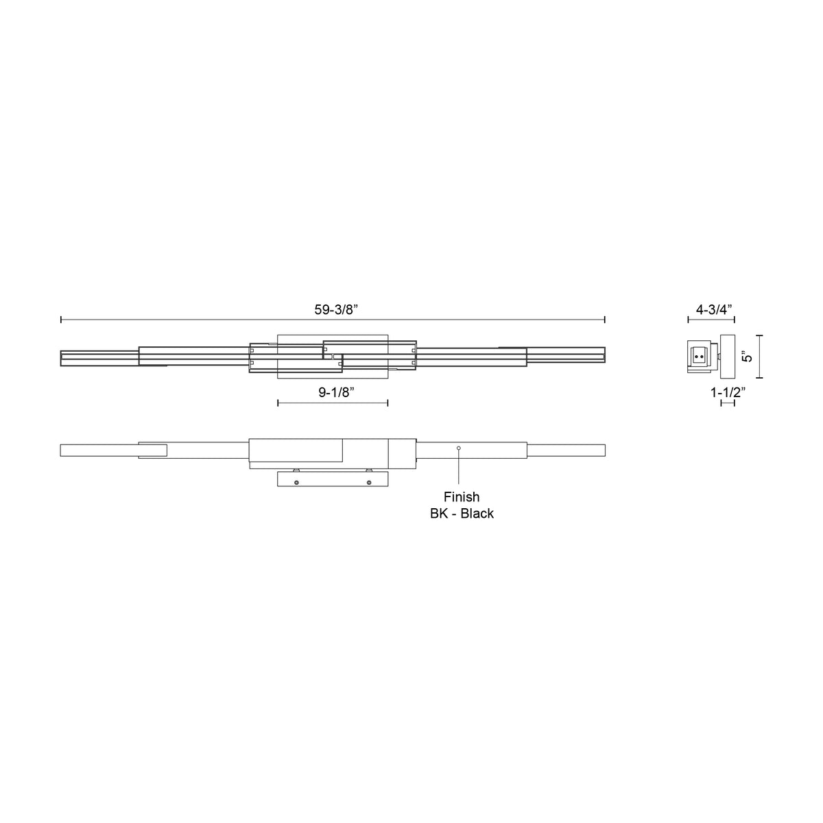 Enzo 60-in Aluminum PC Wall Sconce
