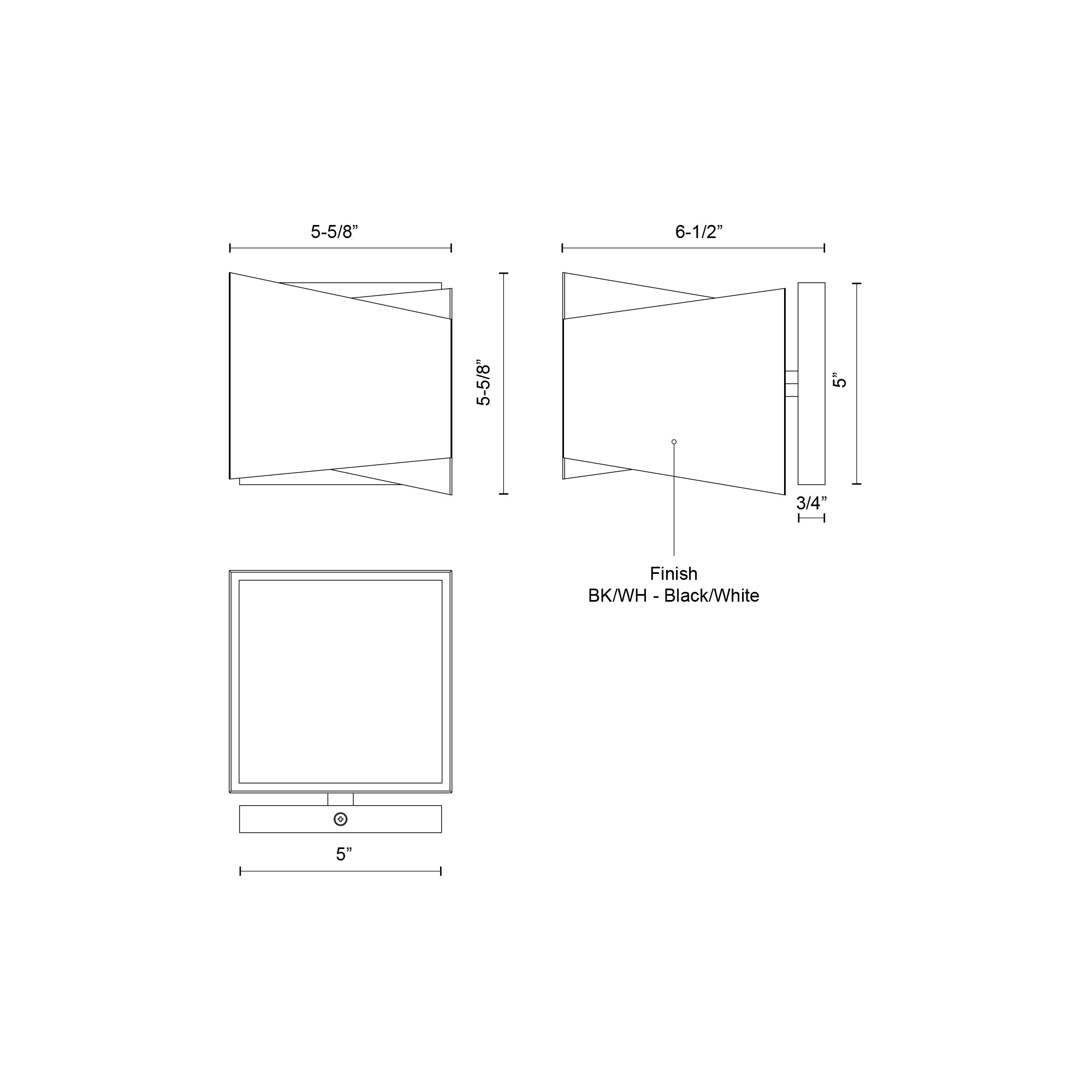 Cubix 5-in Steel Acrylic Wall Sconce