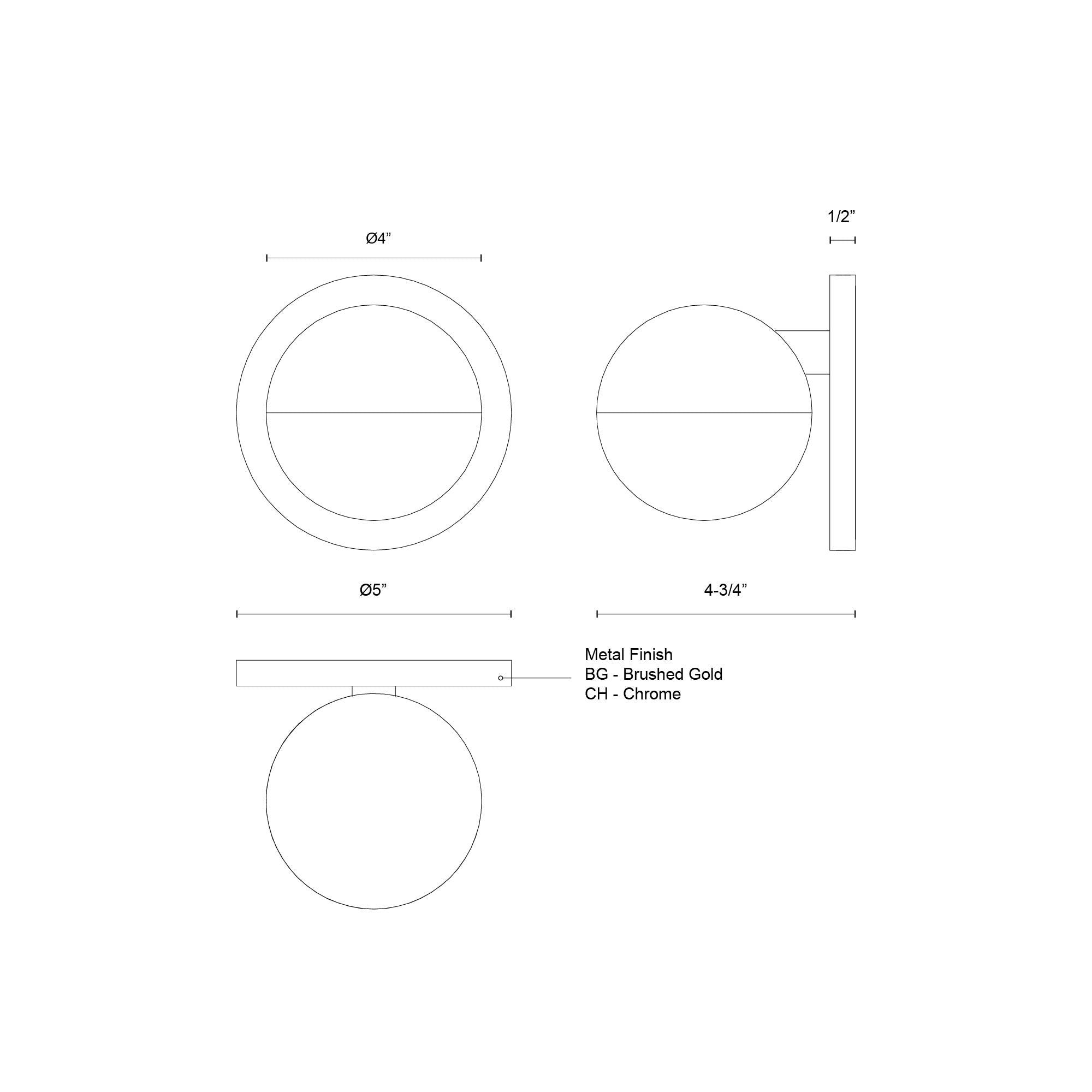 Pluto 5-in Steel Wall Sconce