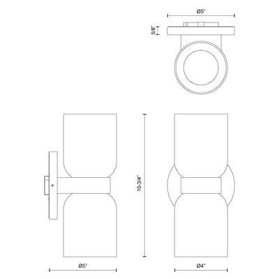 Cedar 11-in Aluminum Wall Sconce