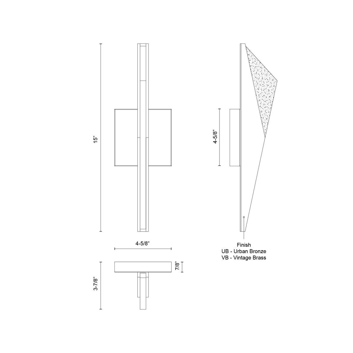 Tachi 15-in Steel Acrylic Wall Sconce