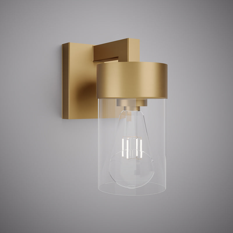 1 Lights Aurora 1-Light Wall Sconce Aged Brass  Dimmable 60W