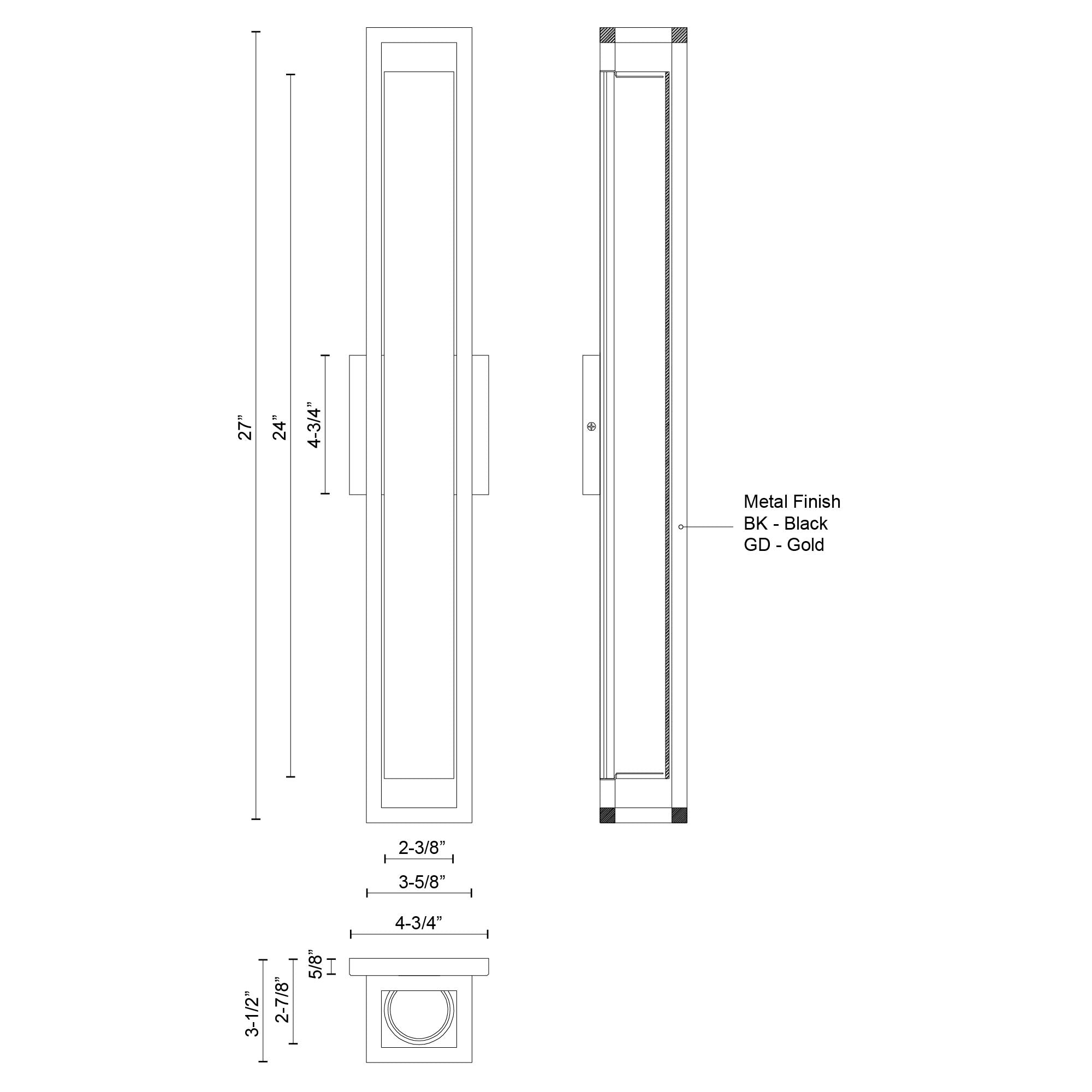 Lochwood 27-in Aluminum Steel Wall Sconce