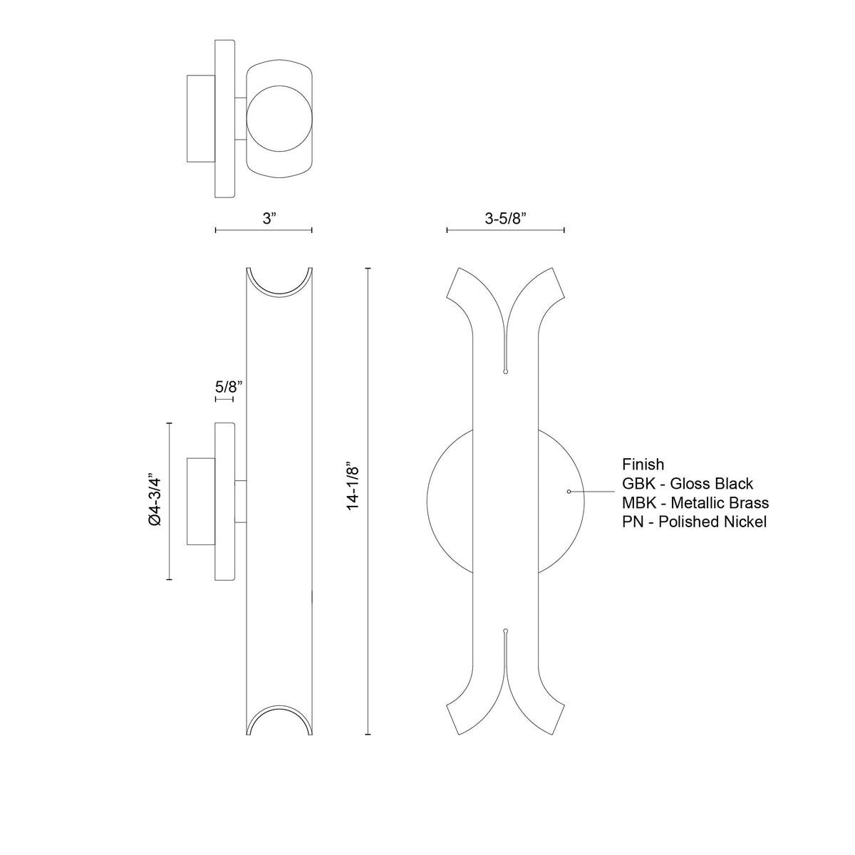 Husk 14-in Stainless Steel Wall Sconce